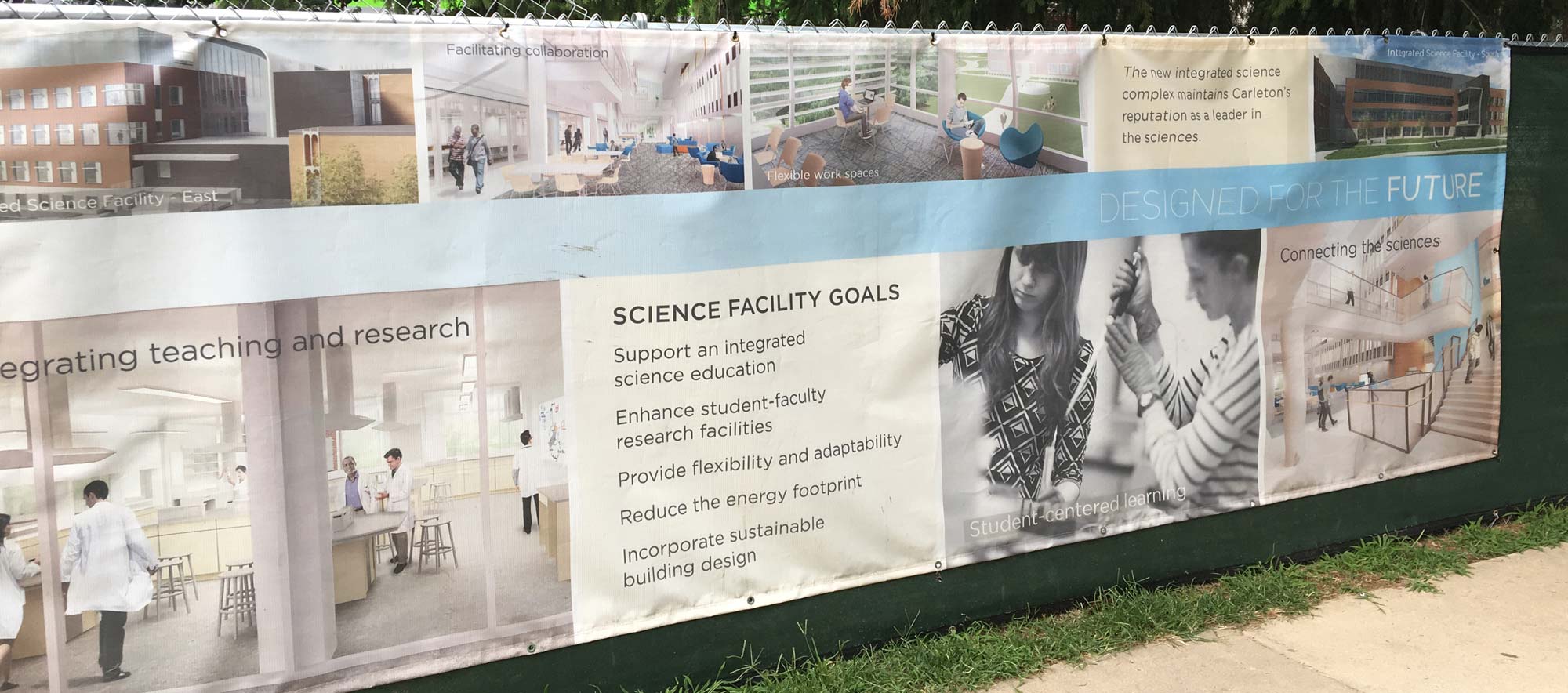 Science Hall coming soon to Carleton College sign
