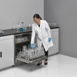 Undercounter FlaskScrubber Glassware Washer, with Scientist Loading Glassware