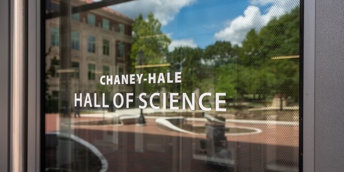 Chaney-Hale Hall of Science Entrance Door Signage